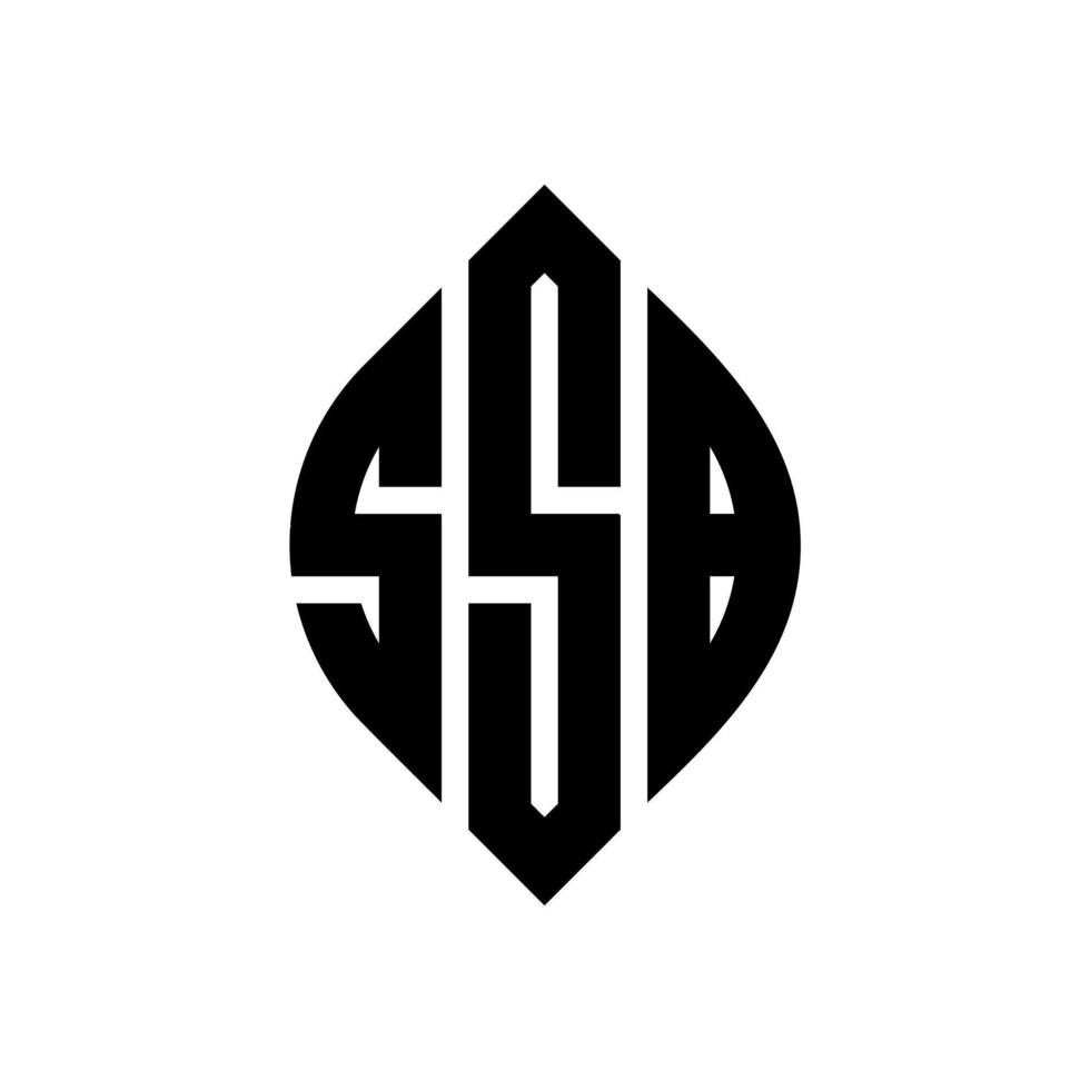 ssb-Kreisbuchstabe-Logo-Design mit Kreis- und Ellipsenform. ssb ellipsenbuchstaben mit typografischem stil. Die drei Initialen bilden ein Kreislogo. SSB-Kreis-Emblem abstrakter Monogramm-Buchstaben-Markierungsvektor. vektor