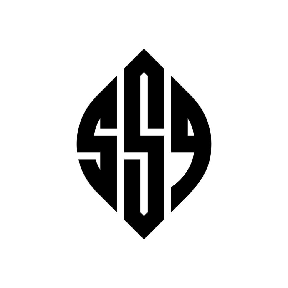 ssq-Kreis-Buchstaben-Logo-Design mit Kreis- und Ellipsenform. ssq Ellipsenbuchstaben mit typografischem Stil. Die drei Initialen bilden ein Kreislogo. ssq Kreisemblem abstrakter Monogramm-Buchstabenmarkierungsvektor. vektor