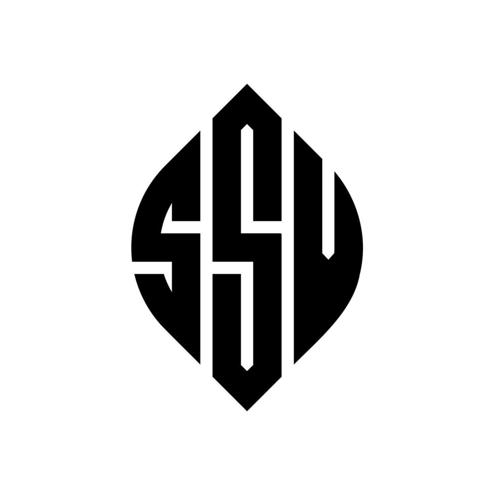 ssv-Kreisbuchstaben-Logo-Design mit Kreis- und Ellipsenform. ssv ellipsenbuchstaben mit typografischem stil. Die drei Initialen bilden ein Kreislogo. ssv-Kreis-Emblem abstrakter Monogramm-Buchstaben-Markierungsvektor. vektor
