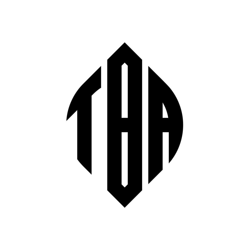 tba-Kreisbuchstaben-Logo-Design mit Kreis- und Ellipsenform. tba ellipsenbuchstaben mit typografischem stil. Die drei Initialen bilden ein Kreislogo. tba-Kreis-Emblem abstrakter Monogramm-Buchstaben-Markenvektor. vektor