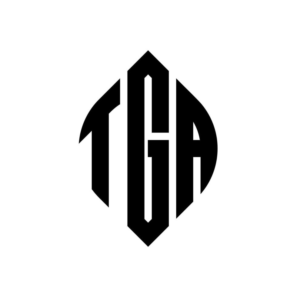 tga cirkel bokstavslogotyp design med cirkel och ellipsform. tga ellipsbokstäver med typografisk stil. de tre initialerna bildar en cirkellogotyp. tga cirkel emblem abstrakt monogram brev märke vektor. vektor