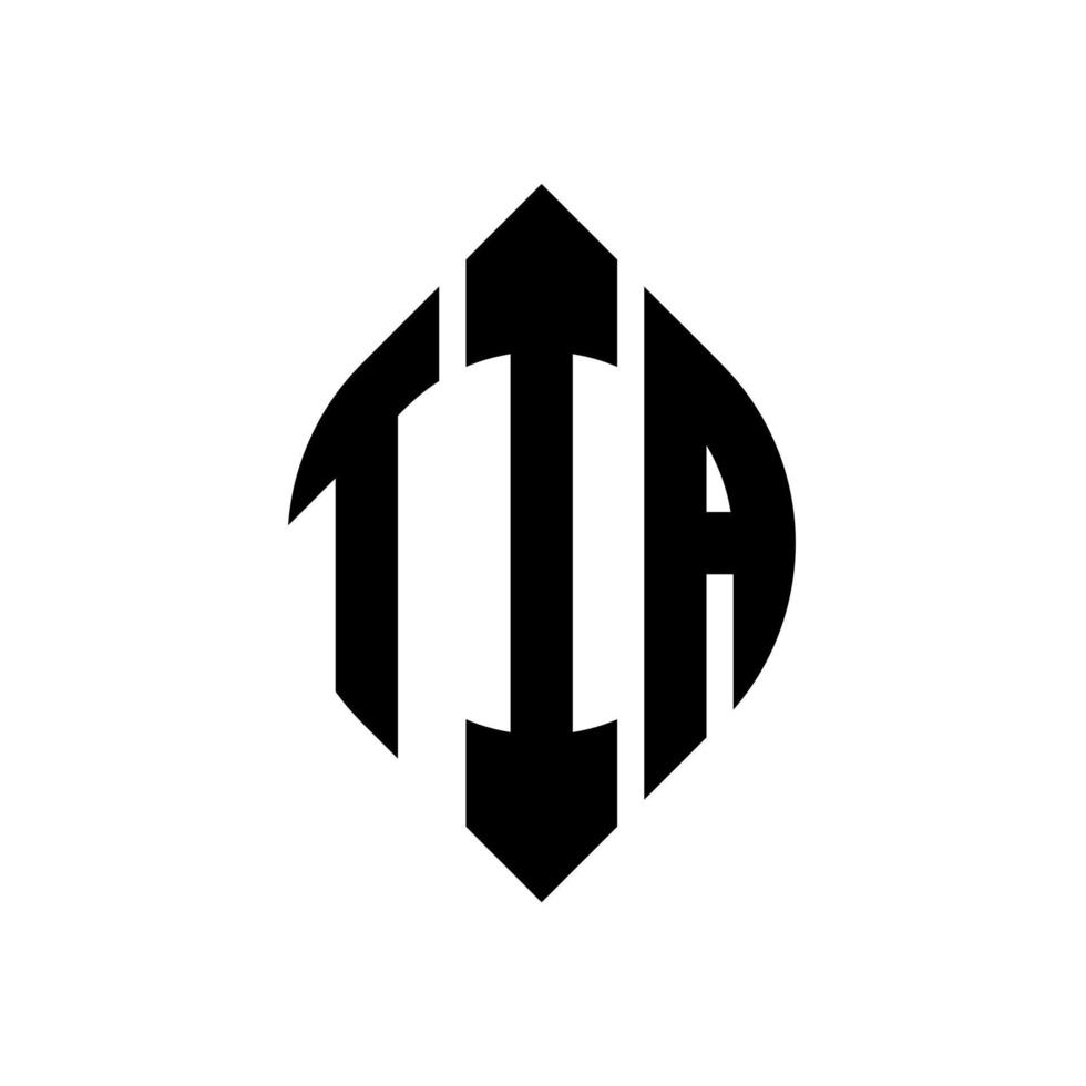 Tia-Kreis-Buchstaben-Logo-Design mit Kreis- und Ellipsenform. tia ellipsenbuchstaben mit typografischem stil. Die drei Initialen bilden ein Kreislogo. Tia-Kreis-Emblem abstrakter Monogramm-Buchstaben-Markierungsvektor. vektor