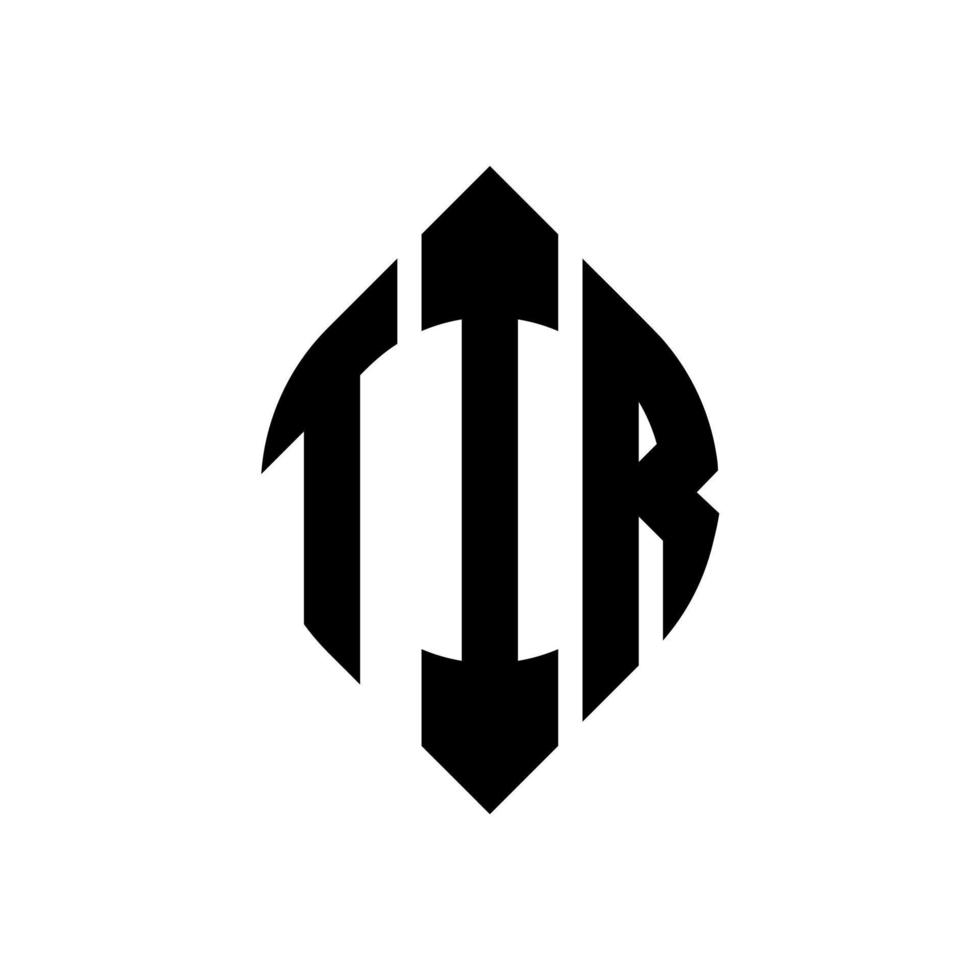 Tir-Kreis-Buchstaben-Logo-Design mit Kreis- und Ellipsenform. tir ellipsenbuchstaben mit typografischem stil. Die drei Initialen bilden ein Kreislogo. Tir-Kreis-Emblem abstrakter Monogramm-Buchstaben-Markenvektor. vektor