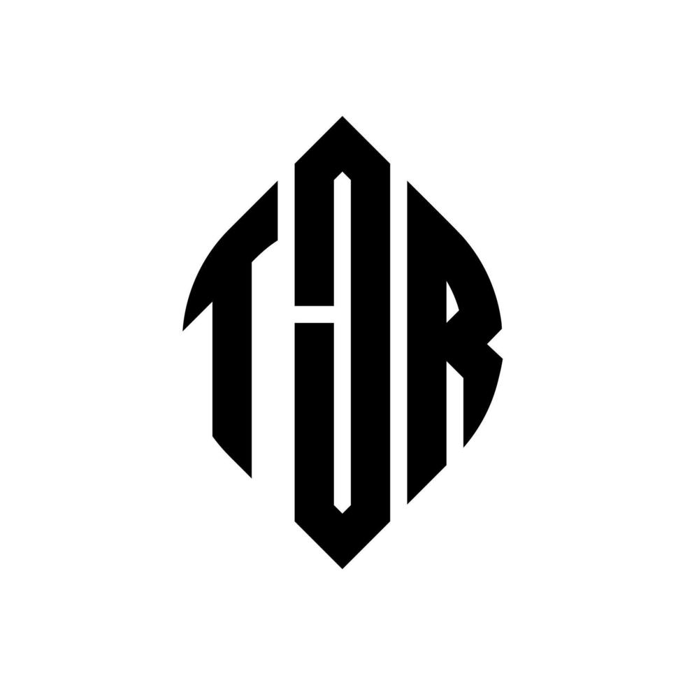 tjr cirkel bokstavslogotyp design med cirkel och ellipsform. tjr ellipsbokstäver med typografisk stil. de tre initialerna bildar en cirkellogotyp. tjr cirkel emblem abstrakt monogram bokstav märke vektor. vektor