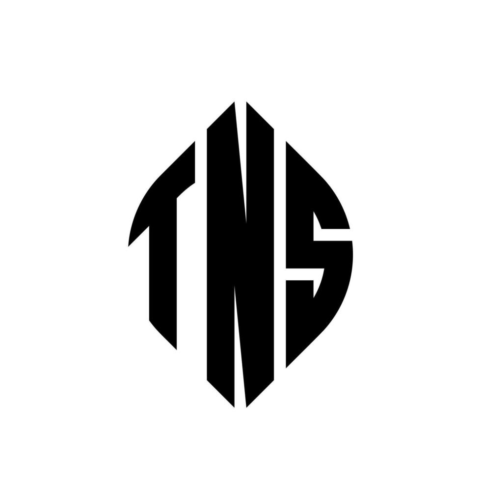 tns-Kreisbuchstaben-Logo-Design mit Kreis- und Ellipsenform. tns Ellipsenbuchstaben mit typografischem Stil. Die drei Initialen bilden ein Kreislogo. tns Kreisemblem abstrakter Monogramm-Buchstabenmarkierungsvektor. vektor