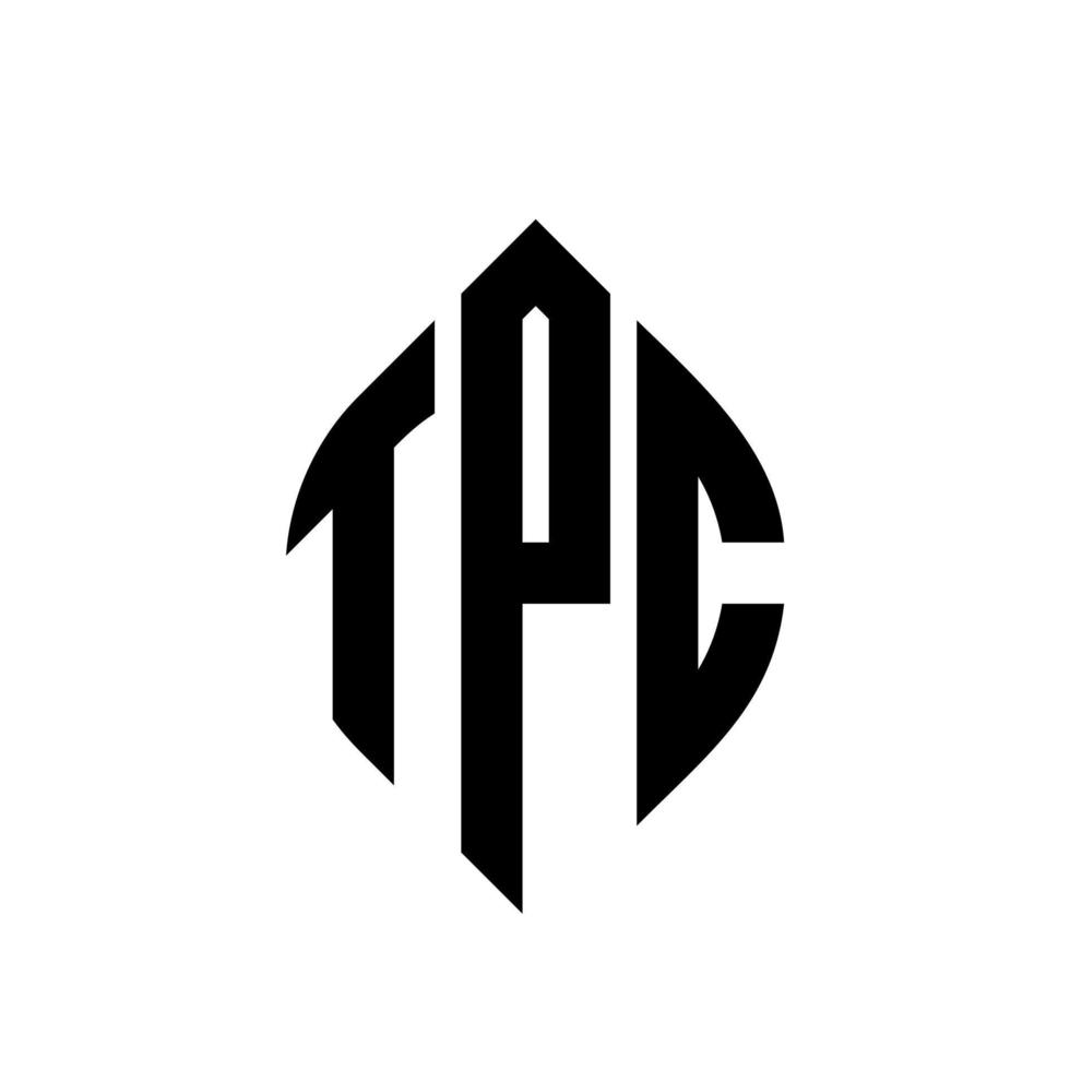 tpc cirkel bokstavslogotyp design med cirkel och ellipsform. tpc ellipsbokstäver med typografisk stil. de tre initialerna bildar en cirkellogotyp. tpc cirkel emblem abstrakt monogram brev märke vektor. vektor