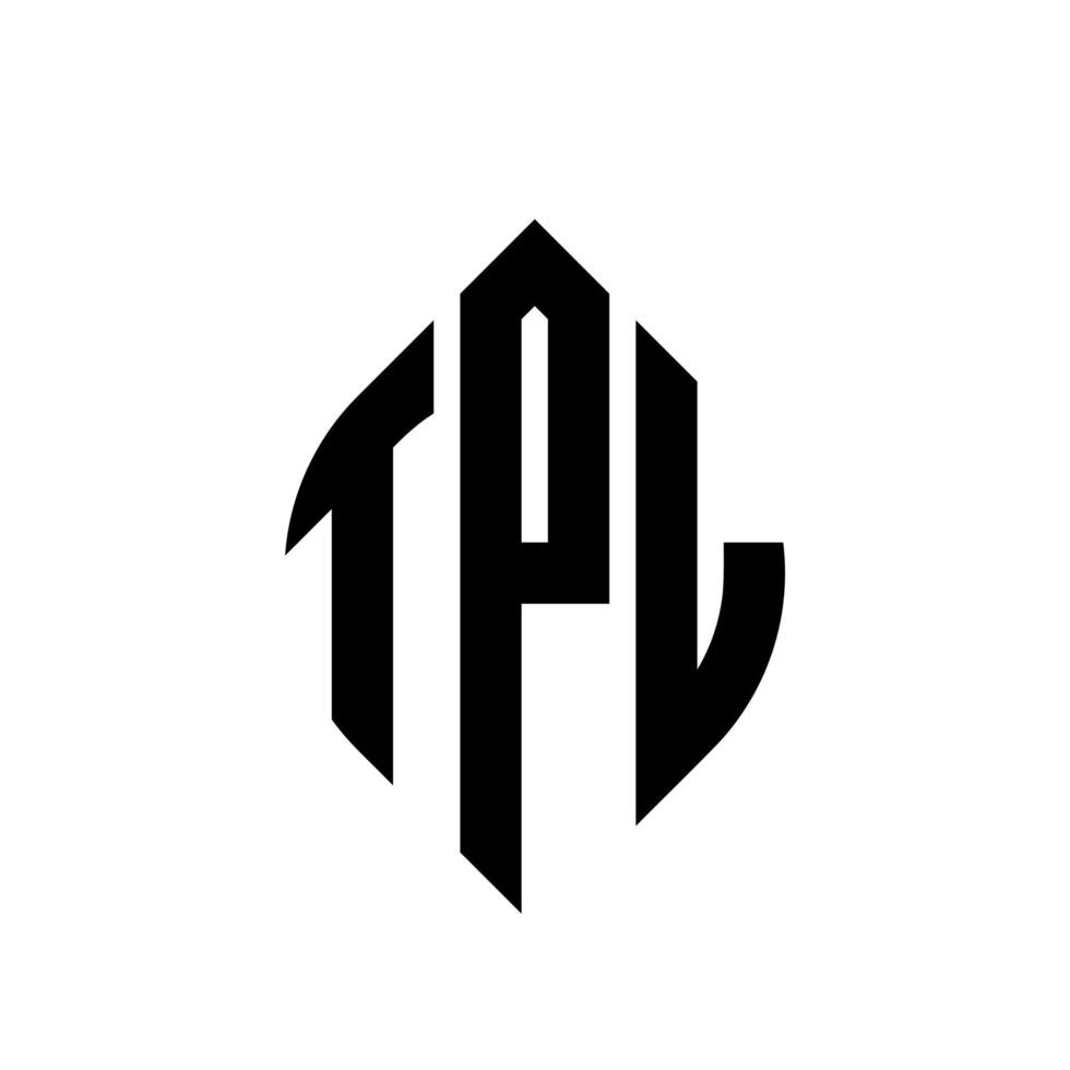 tpl-Kreisbuchstaben-Logo-Design mit Kreis- und Ellipsenform. tpl Ellipsenbuchstaben mit typografischem Stil. Die drei Initialen bilden ein Kreislogo. tpl-Kreis-Emblem abstrakter Monogramm-Buchstaben-Markierungsvektor. vektor