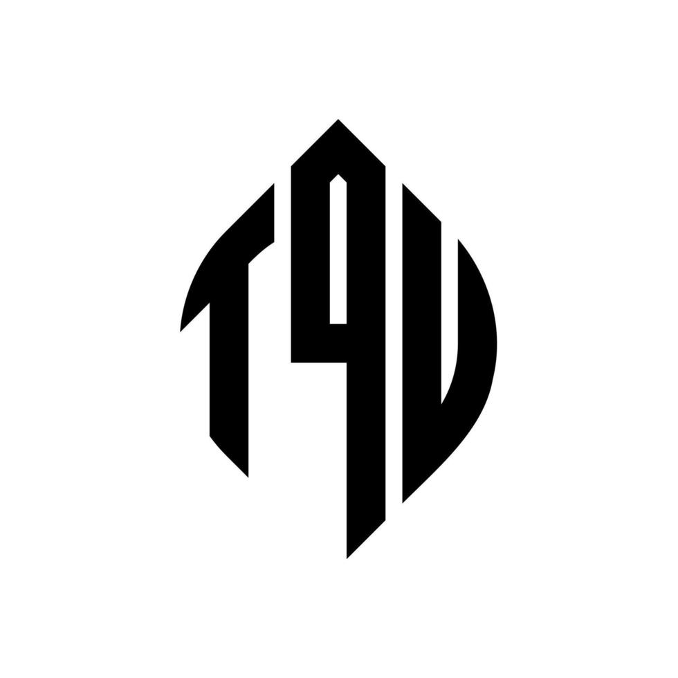 tq Kreisbuchstabe-Logo-Design mit Kreis- und Ellipsenform. tq ellipsenbuchstaben mit typografischem stil. Die drei Initialen bilden ein Kreislogo. tqu Kreisemblem abstrakter Monogramm-Buchstabenmarkierungsvektor. vektor