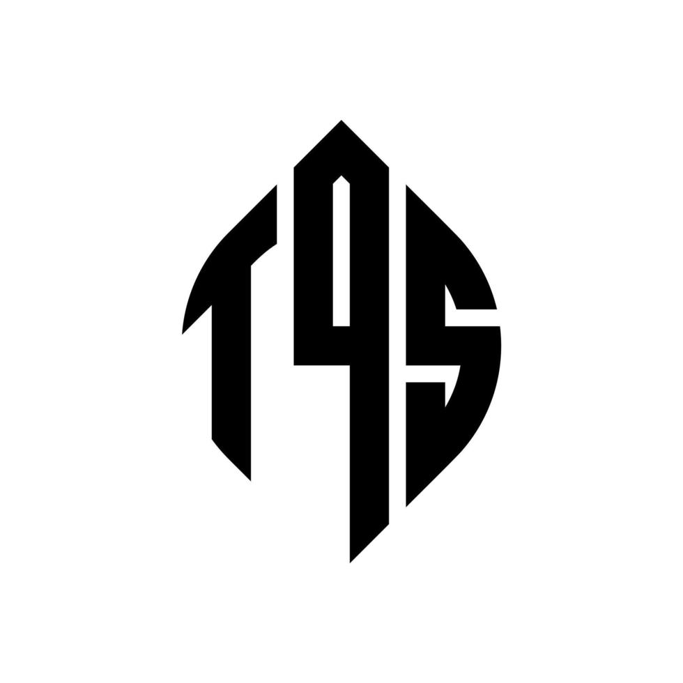 tqs-Kreisbuchstaben-Logo-Design mit Kreis- und Ellipsenform. tqs Ellipsenbuchstaben mit typografischem Stil. Die drei Initialen bilden ein Kreislogo. tqs Kreisemblem abstrakter Monogramm-Buchstabenmarkierungsvektor. vektor