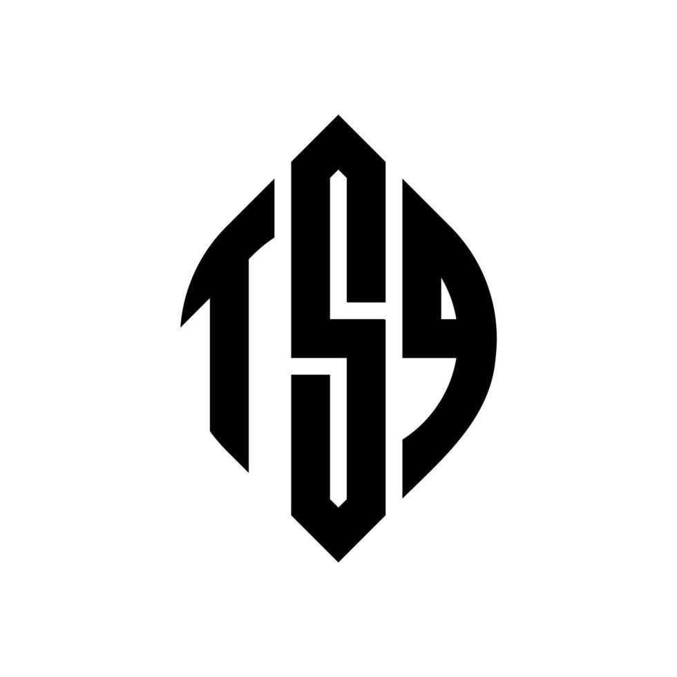 tsq-Kreisbuchstaben-Logo-Design mit Kreis- und Ellipsenform. tsq Ellipsenbuchstaben mit typografischem Stil. Die drei Initialen bilden ein Kreislogo. tsq Kreisemblem abstrakter Monogramm-Buchstabenmarkierungsvektor. vektor