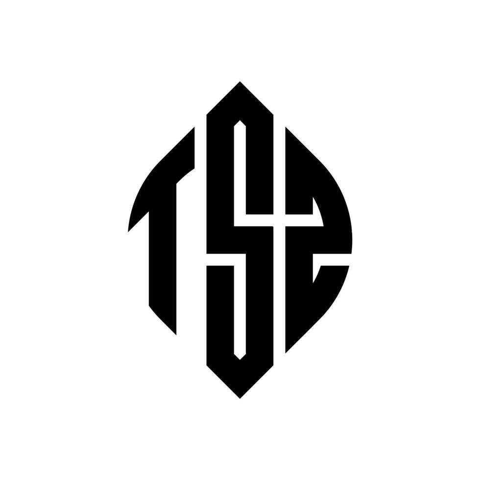 tsz-Kreisbuchstabe-Logo-Design mit Kreis- und Ellipsenform. tsz Ellipsenbuchstaben mit typografischem Stil. Die drei Initialen bilden ein Kreislogo. tsz-Kreis-Emblem abstrakter Monogramm-Buchstaben-Markierungsvektor. vektor