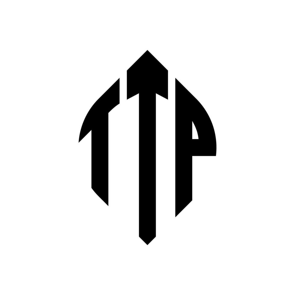 ttp cirkelbokstavslogotypdesign med cirkel och ellipsform. ttp ellipsbokstäver med typografisk stil. de tre initialerna bildar en cirkellogotyp. ttp cirkel emblem abstrakt monogram bokstav märke vektor. vektor