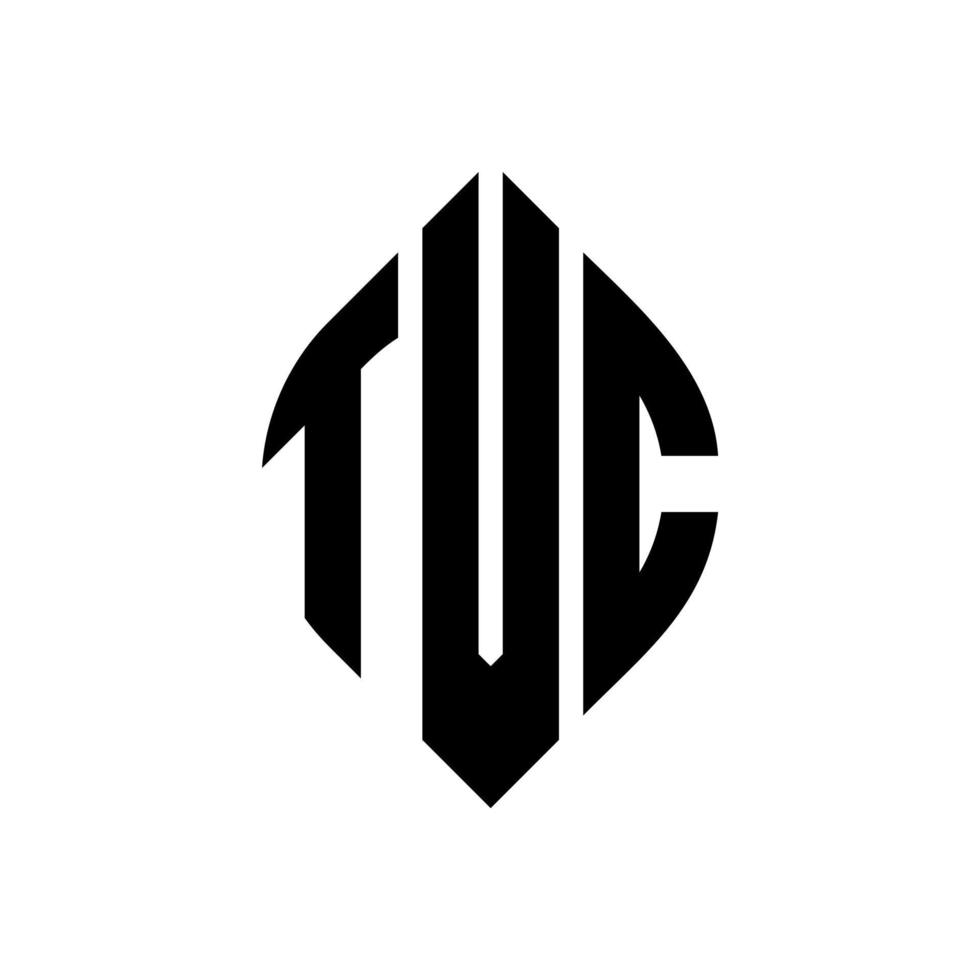 tvc-Kreisbuchstaben-Logo-Design mit Kreis- und Ellipsenform. tvc ellipsenbuchstaben mit typografischem stil. Die drei Initialen bilden ein Kreislogo. tvc-Kreis-Emblem abstrakter Monogramm-Buchstaben-Markierungsvektor. vektor