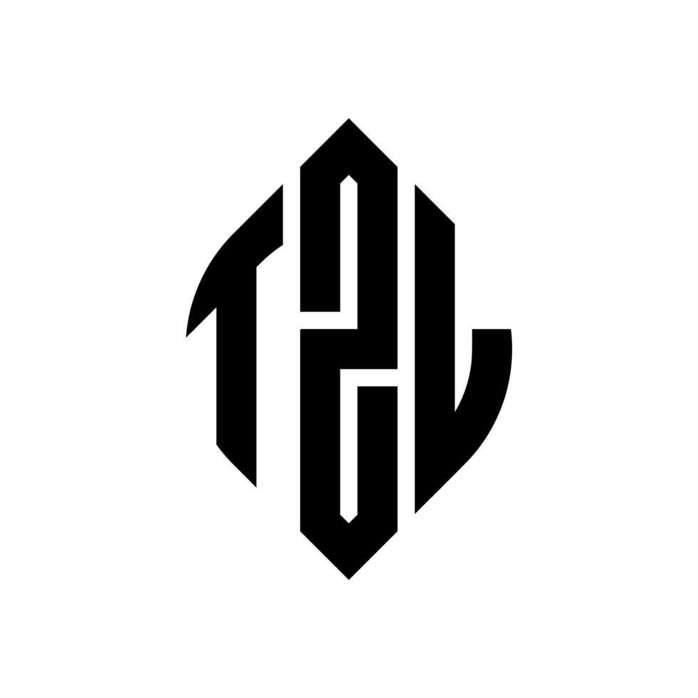 tzl-Kreisbuchstaben-Logo-Design mit Kreis- und Ellipsenform. tzl Ellipsenbuchstaben mit typografischem Stil. Die drei Initialen bilden ein Kreislogo. tzl-Kreis-Emblem abstrakter Monogramm-Buchstaben-Markierungsvektor. vektor