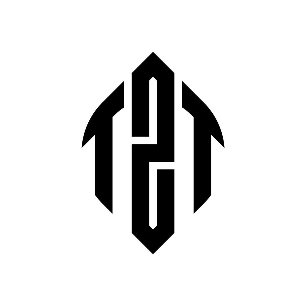 tzt-Kreis-Buchstaben-Logo-Design mit Kreis- und Ellipsenform. tzt Ellipsenbuchstaben mit typografischem Stil. Die drei Initialen bilden ein Kreislogo. tzt-Kreis-Emblem abstrakter Monogramm-Buchstaben-Markenvektor. vektor