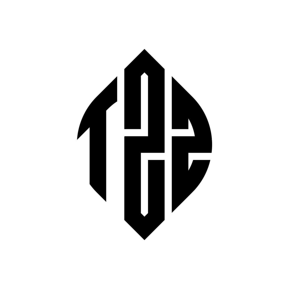 tzz-Kreis-Buchstaben-Logo-Design mit Kreis- und Ellipsenform. tzz ellipsenbuchstaben mit typografischem stil. Die drei Initialen bilden ein Kreislogo. tzz Kreisemblem abstrakter Monogramm-Buchstabenmarkierungsvektor. vektor