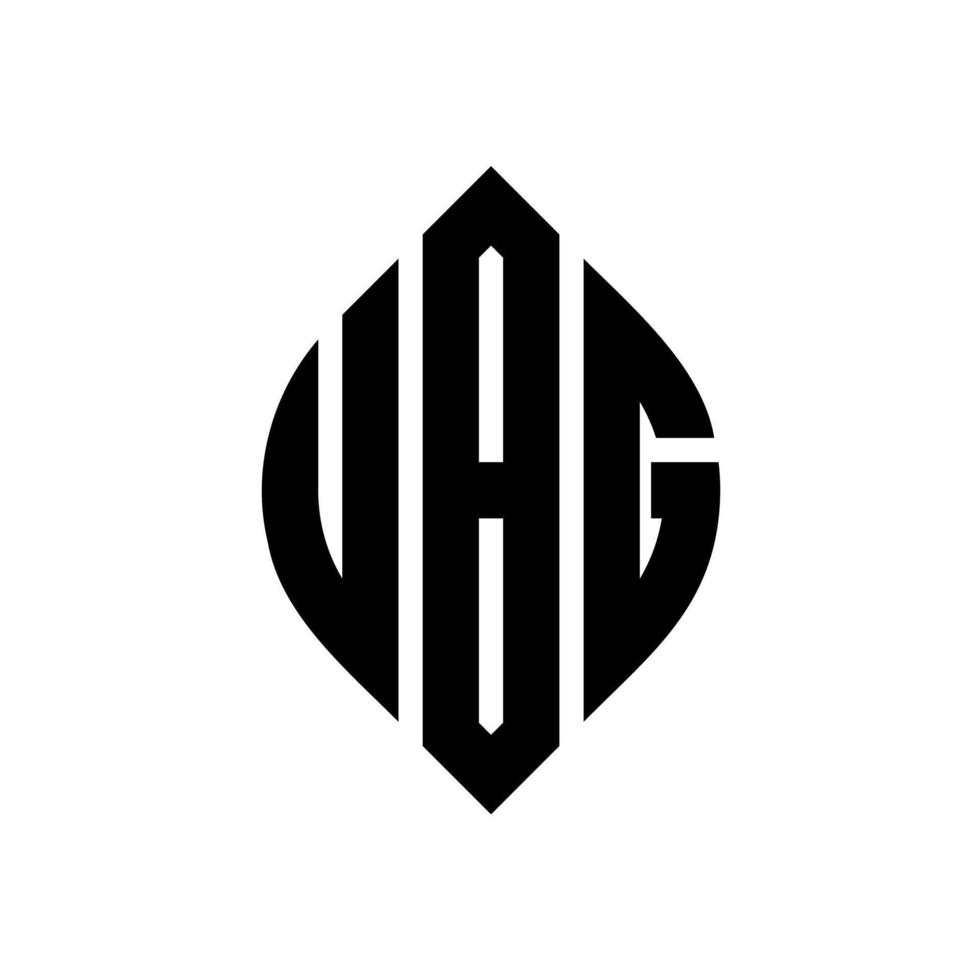 ubg-Kreisbuchstaben-Logo-Design mit Kreis- und Ellipsenform. ubg Ellipsenbuchstaben mit typografischem Stil. Die drei Initialen bilden ein Kreislogo. ubg-Kreis-Emblem abstrakter Monogramm-Buchstaben-Markierungsvektor. vektor