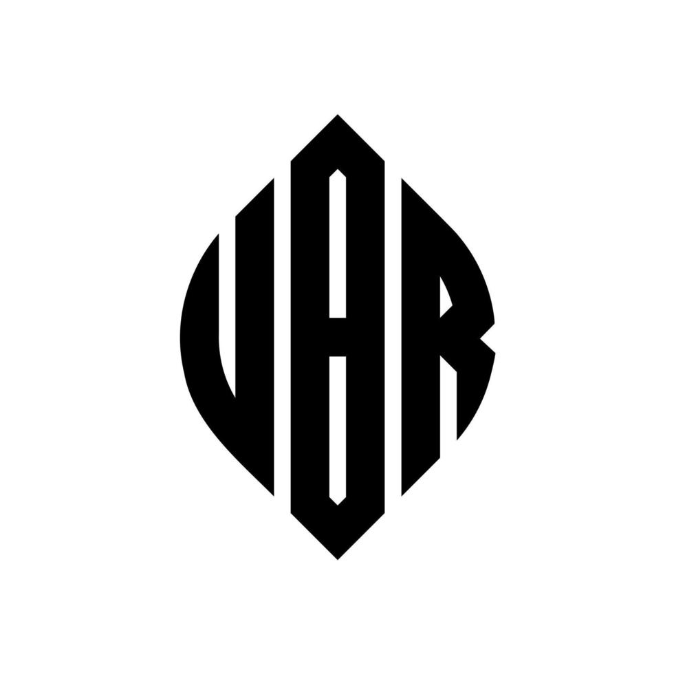 Ubr-Kreis-Buchstaben-Logo-Design mit Kreis- und Ellipsenform. ubr ellipsenbuchstaben mit typografischem stil. Die drei Initialen bilden ein Kreislogo. Ubr-Kreis-Emblem abstrakter Monogramm-Buchstaben-Markenvektor. vektor