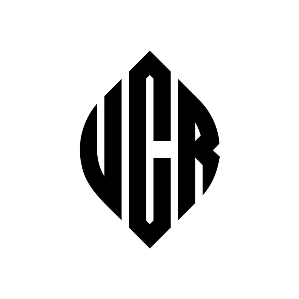 ucr-Kreisbuchstaben-Logo-Design mit Kreis- und Ellipsenform. ucr-ellipsenbuchstaben mit typografischem stil. Die drei Initialen bilden ein Kreislogo. ucr-Kreis-Emblem abstrakter Monogramm-Buchstaben-Markierungsvektor. vektor