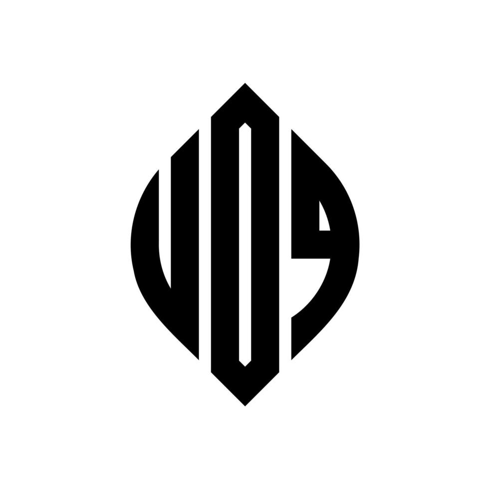 udq-Kreisbuchstaben-Logo-Design mit Kreis- und Ellipsenform. udq Ellipsenbuchstaben mit typografischem Stil. Die drei Initialen bilden ein Kreislogo. Udq-Kreis-Emblem abstrakter Monogramm-Buchstaben-Markierungsvektor. vektor