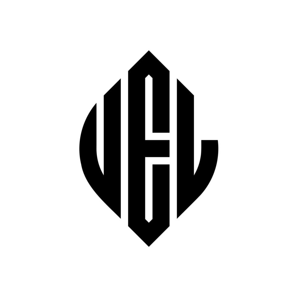uel-Kreis-Buchstaben-Logo-Design mit Kreis- und Ellipsenform. uel Ellipsenbuchstaben mit typografischem Stil. Die drei Initialen bilden ein Kreislogo. uel-Kreis-Emblem abstrakter Monogramm-Buchstaben-Markierungsvektor. vektor