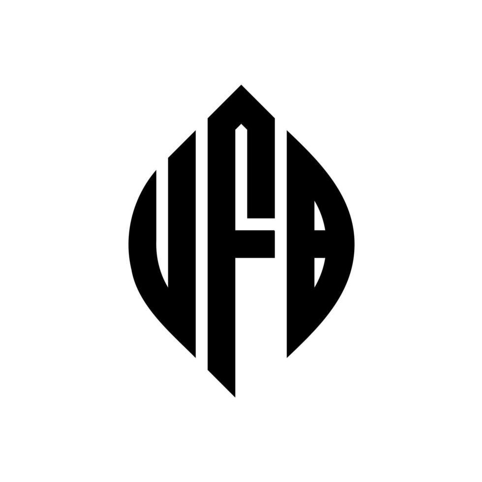 ufb cirkelbokstavslogotypdesign med cirkel och ellipsform. ufb ellipsbokstäver med typografisk stil. de tre initialerna bildar en cirkellogotyp. ufb cirkel emblem abstrakt monogram bokstav märke vektor. vektor