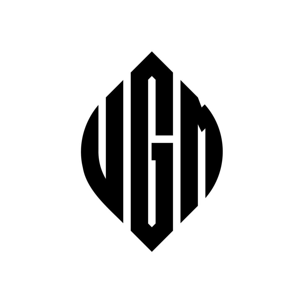 ugm cirkel bokstavslogotyp design med cirkel och ellipsform. ugm ellips bokstäver med typografisk stil. de tre initialerna bildar en cirkellogotyp. ugm cirkel emblem abstrakt monogram bokstav märke vektor. vektor