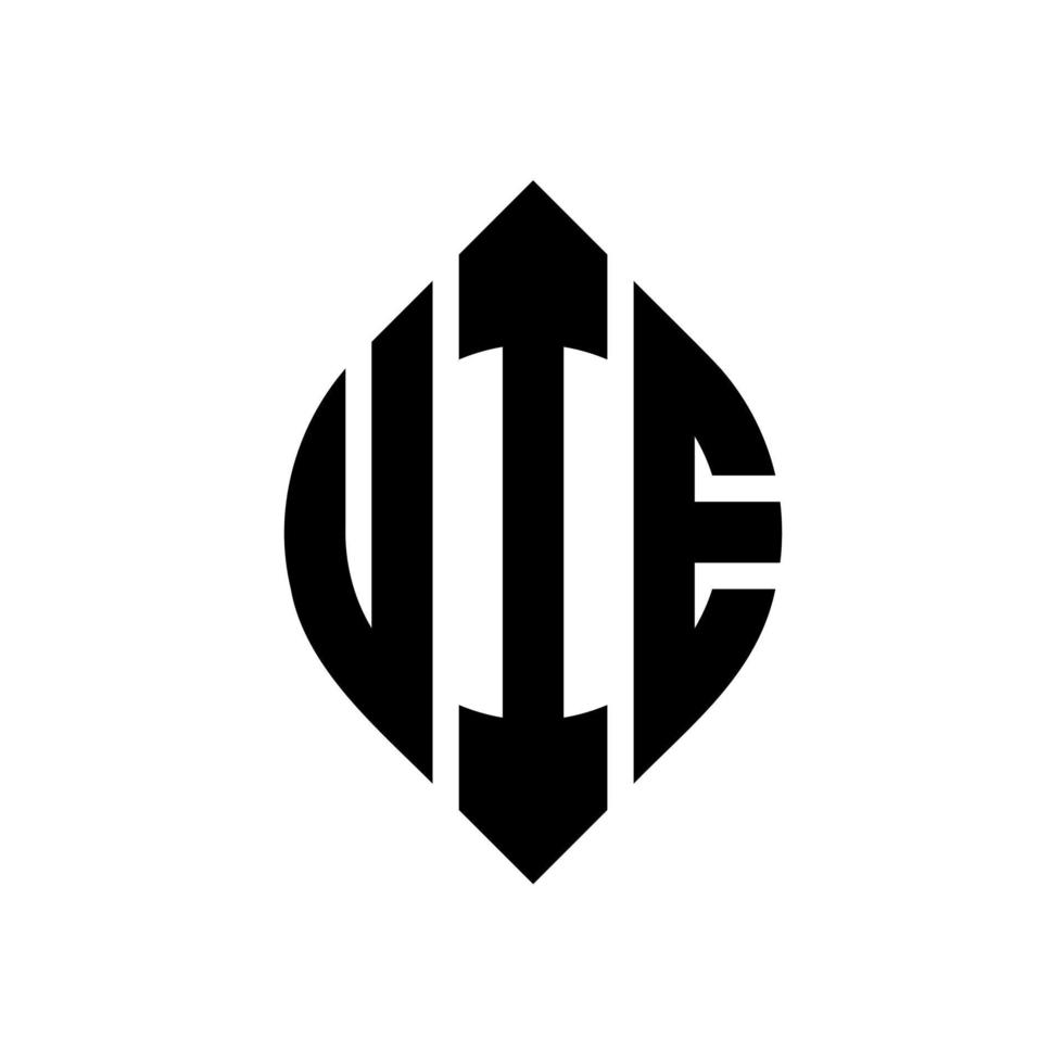 UIE-Kreisbuchstaben-Logo-Design mit Kreis- und Ellipsenform. uie Ellipsenbuchstaben mit typografischem Stil. Die drei Initialen bilden ein Kreislogo. UIE-Kreis-Emblem abstrakter Monogramm-Buchstaben-Markierungsvektor. vektor