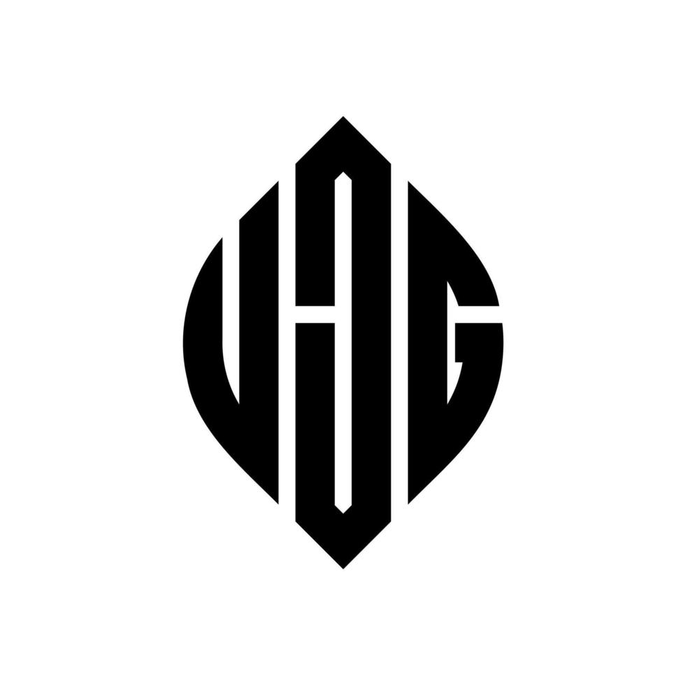 ujg-Kreisbuchstaben-Logo-Design mit Kreis- und Ellipsenform. ujg Ellipsenbuchstaben mit typografischem Stil. Die drei Initialen bilden ein Kreislogo. ujg-Kreis-Emblem abstrakter Monogramm-Buchstaben-Markierungsvektor. vektor