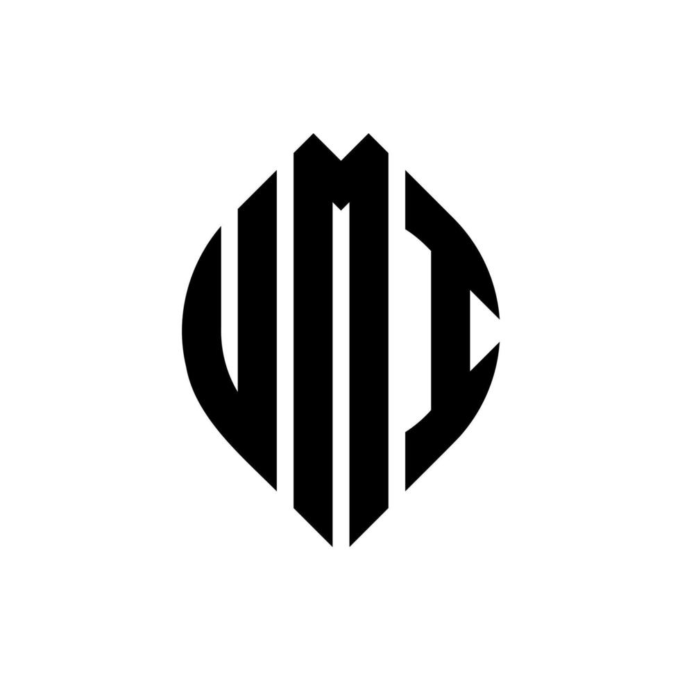 umi cirkel bokstavslogotyp design med cirkel och ellipsform. umi ellipsbokstäver med typografisk stil. de tre initialerna bildar en cirkellogotyp. umi cirkel emblem abstrakt monogram bokstav märke vektor. vektor