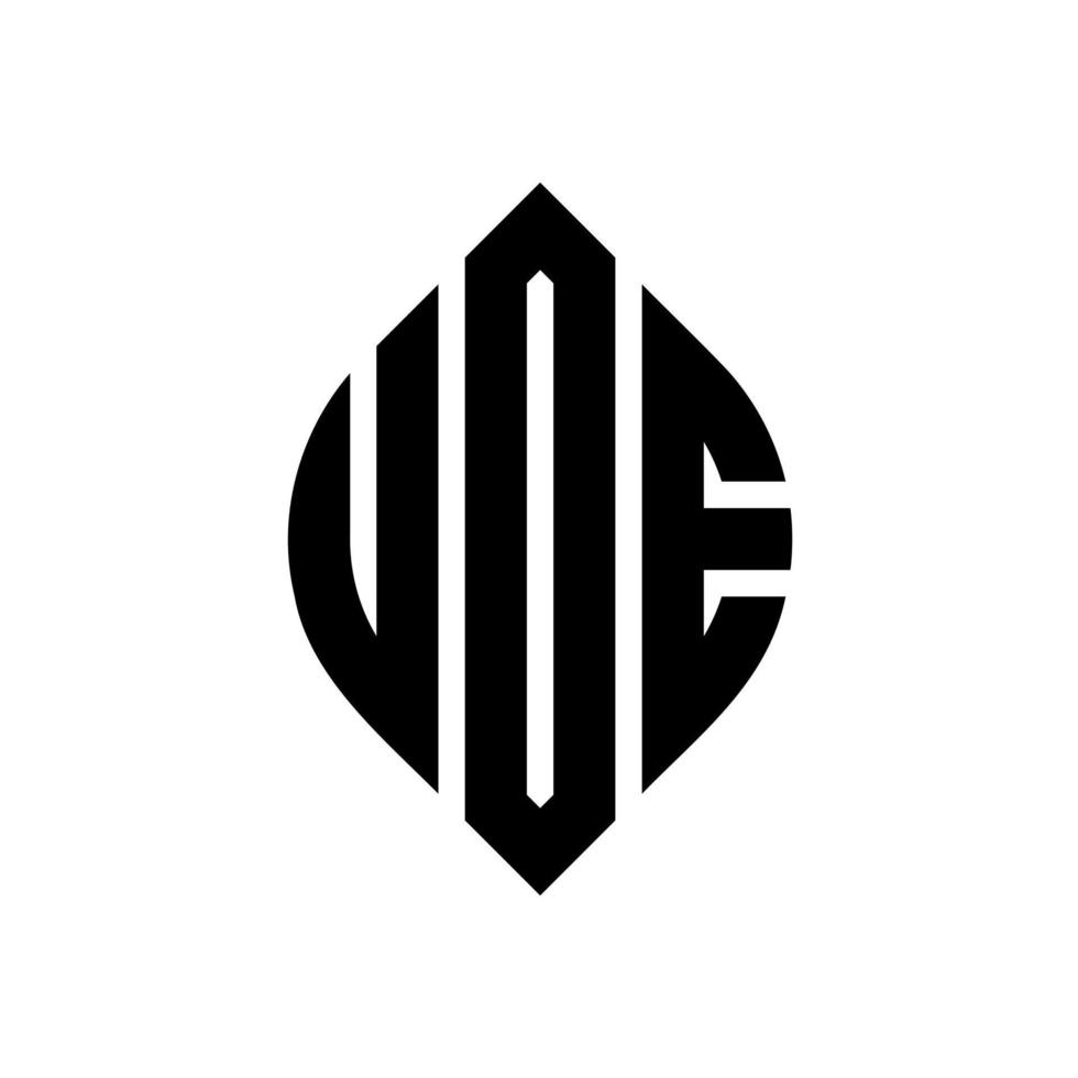 uoe-Kreis-Buchstaben-Logo-Design mit Kreis- und Ellipsenform. uoe Ellipsenbuchstaben mit typografischem Stil. Die drei Initialen bilden ein Kreislogo. uoe-Kreis-Emblem abstrakter Monogramm-Buchstaben-Markierungsvektor. vektor