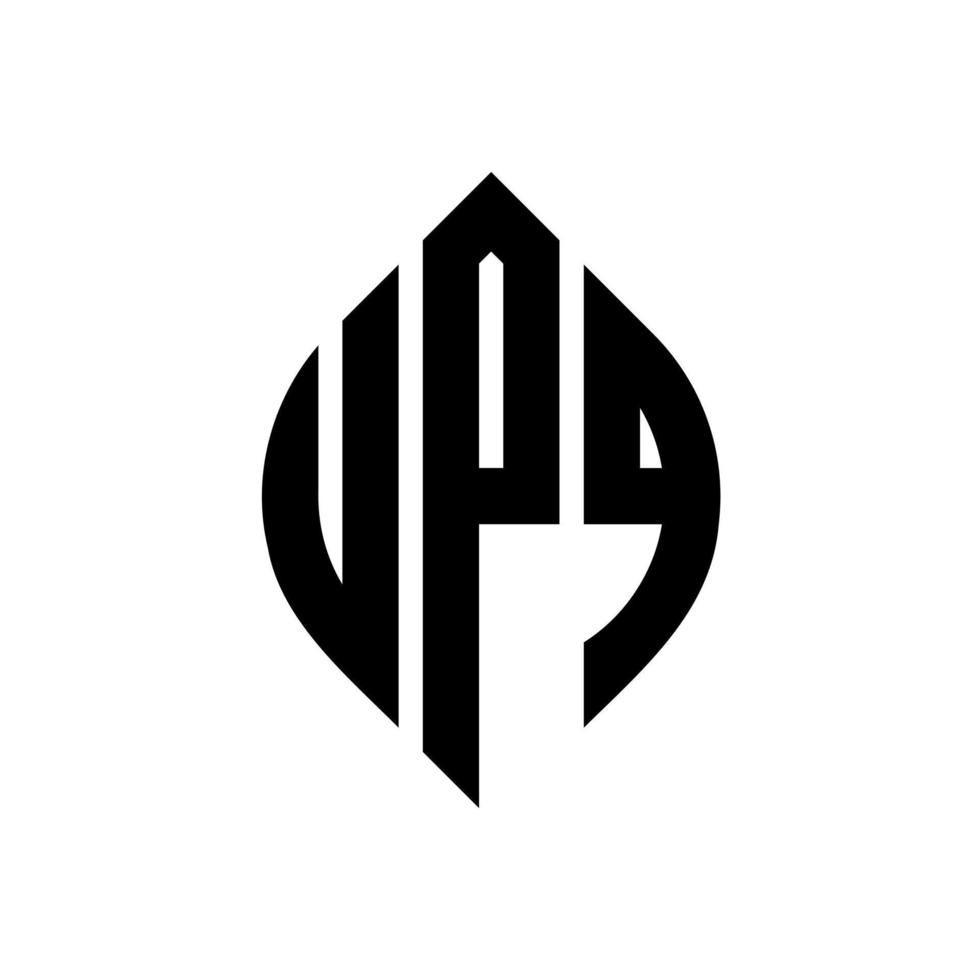 Upq-Kreis-Buchstaben-Logo-Design mit Kreis- und Ellipsenform. Upq Ellipsenbuchstaben mit typografischem Stil. Die drei Initialen bilden ein Kreislogo. Upq-Kreis-Emblem abstrakter Monogramm-Buchstaben-Markierungsvektor. vektor