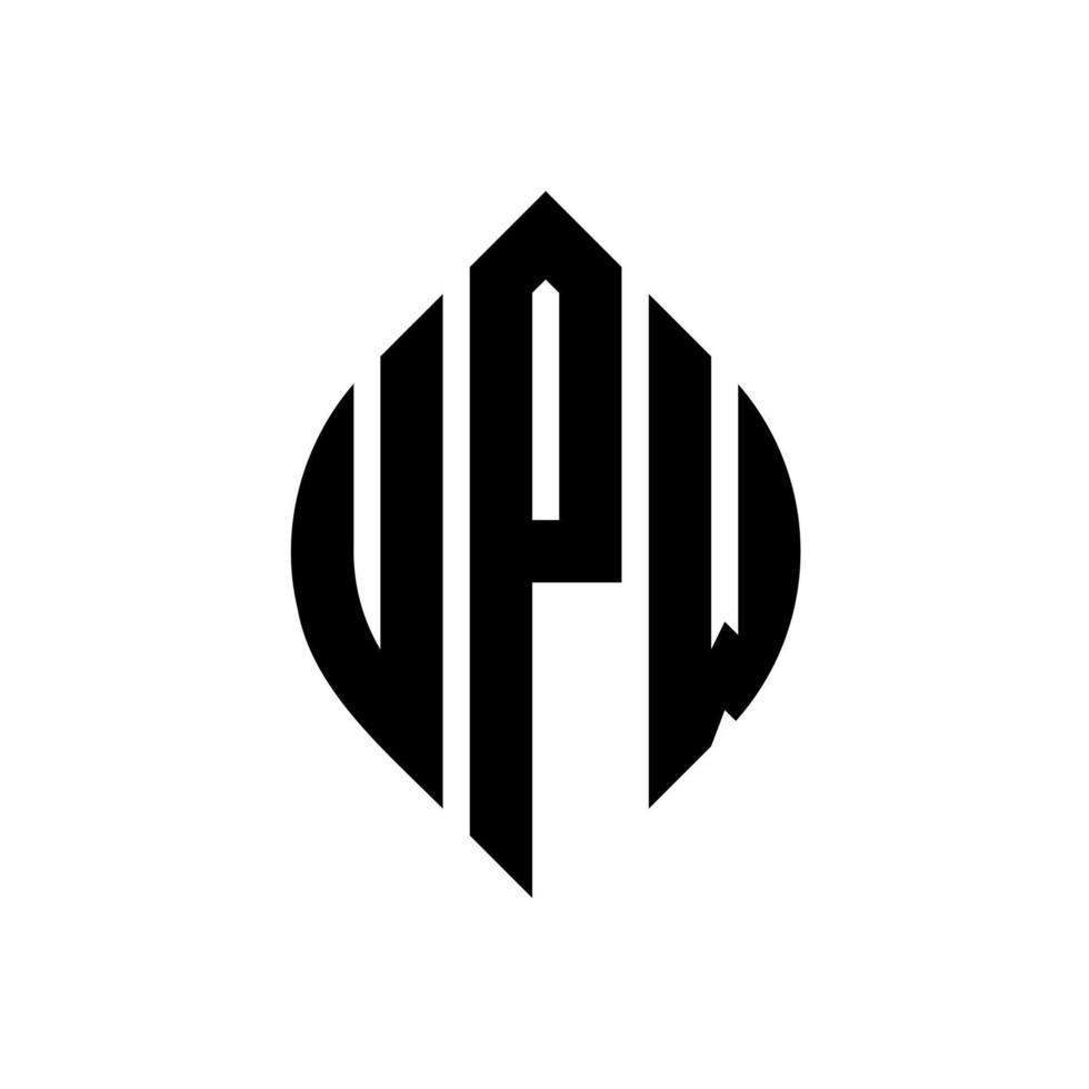 upw cirkel bokstavslogotyp design med cirkel och ellipsform. upw ellips bokstäver med typografisk stil. de tre initialerna bildar en cirkellogotyp. upw cirkel emblem abstrakt monogram brev märke vektor. vektor