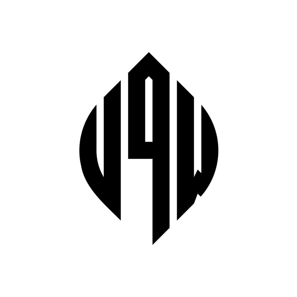 uqw-Kreisbuchstaben-Logo-Design mit Kreis- und Ellipsenform. uqw Ellipsenbuchstaben mit typografischem Stil. Die drei Initialen bilden ein Kreislogo. uqw-Kreis-Emblem abstrakter Monogramm-Buchstaben-Markenvektor. vektor