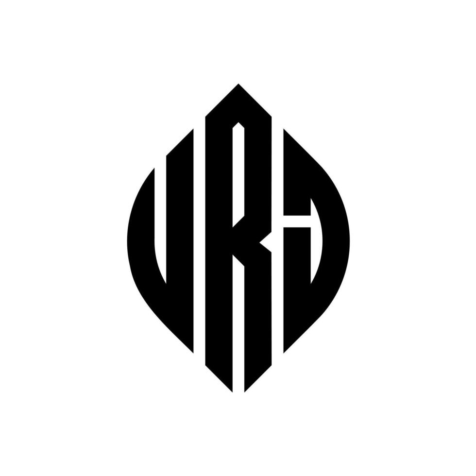 urj-Kreisbuchstaben-Logo-Design mit Kreis- und Ellipsenform. urj ellipsenbuchstaben mit typografischem stil. Die drei Initialen bilden ein Kreislogo. urj-Kreis-Emblem abstrakter Monogramm-Buchstaben-Markierungsvektor. vektor