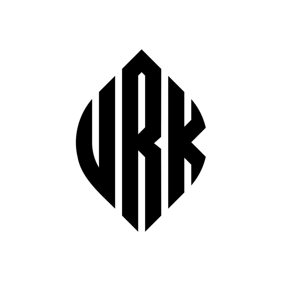 urk cirkelbokstavslogotypdesign med cirkel och ellipsform. urk ellips bokstäver med typografisk stil. de tre initialerna bildar en cirkellogotyp. urk cirkel emblem abstrakt monogram brev märke vektor. vektor