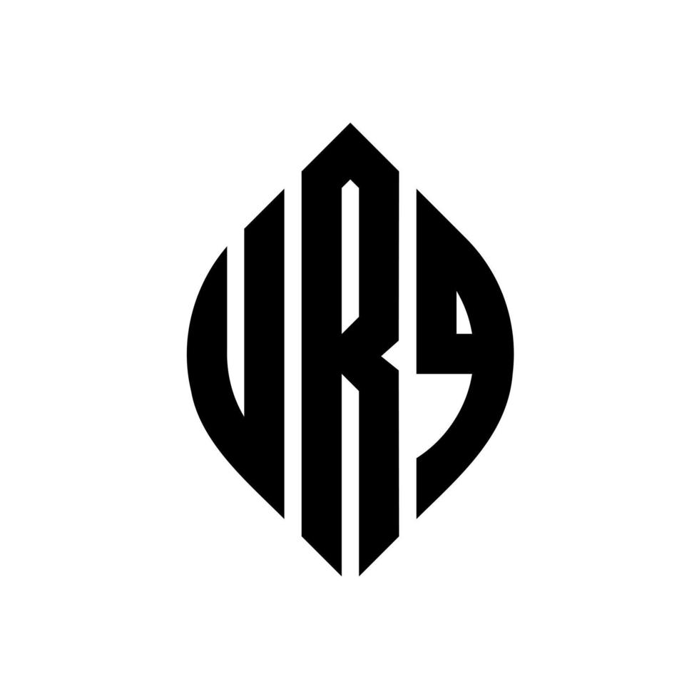 urq-Kreis-Buchstaben-Logo-Design mit Kreis- und Ellipsenform. urq ellipsenbuchstaben mit typografischem stil. Die drei Initialen bilden ein Kreislogo. urq Kreisemblem abstrakter Monogramm-Buchstabenmarkierungsvektor. vektor