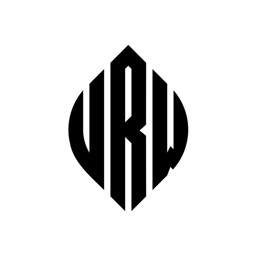 urw Kreisbuchstabe-Logo-Design mit Kreis- und Ellipsenform. urw ellipsenbuchstaben mit typografischem stil. Die drei Initialen bilden ein Kreislogo. urw Kreisemblem abstrakter Monogramm-Buchstabenmarkierungsvektor. vektor