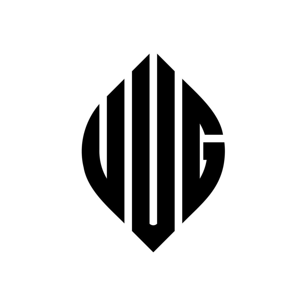 uug-Kreis-Buchstaben-Logo-Design mit Kreis- und Ellipsenform. uug Ellipsenbuchstaben mit typografischem Stil. Die drei Initialen bilden ein Kreislogo. Uug-Kreis-Emblem abstrakter Monogramm-Buchstaben-Markierungsvektor. vektor