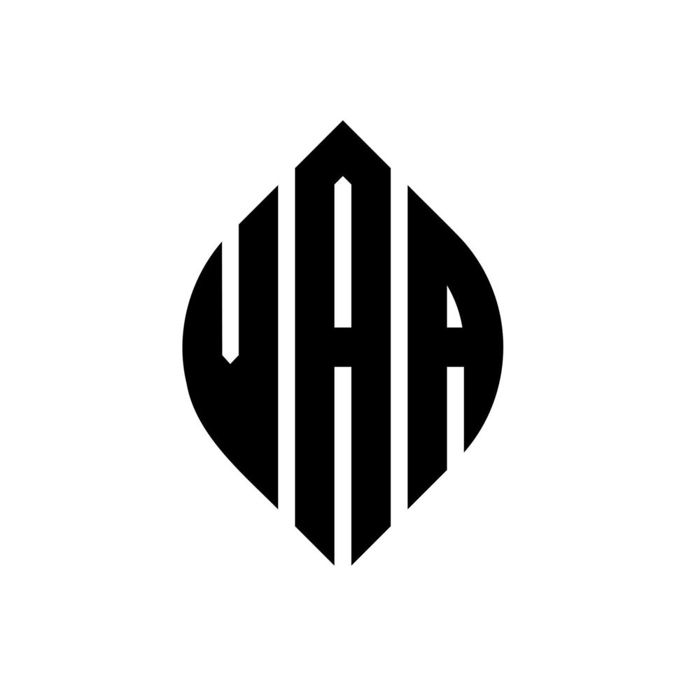 vaa cirkel bokstavslogotyp design med cirkel och ellipsform. vaa ellipsbokstäver med typografisk stil. de tre initialerna bildar en cirkellogotyp. vaa cirkel emblem abstrakt monogram bokstav märke vektor. vektor