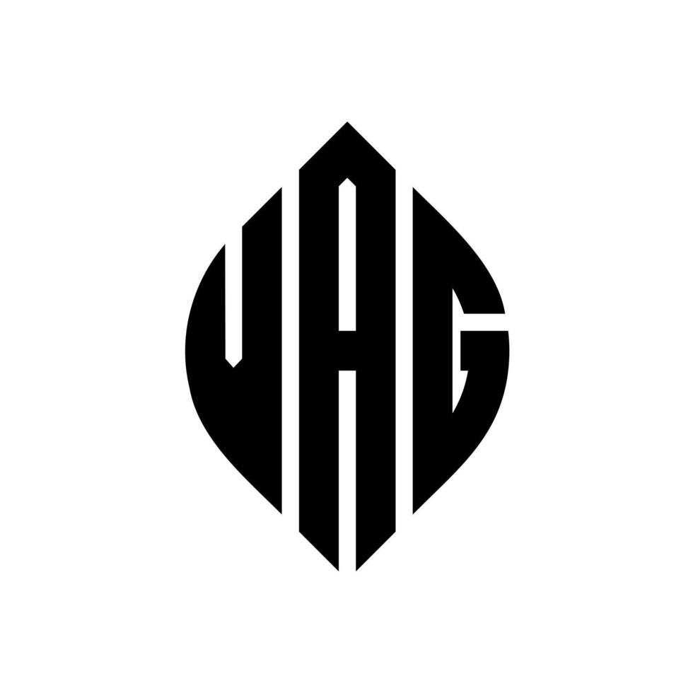 vag-Kreis-Buchstaben-Logo-Design mit Kreis- und Ellipsenform. vag ellipsenbuchstaben mit typografischem stil. Die drei Initialen bilden ein Kreislogo. VAG-Kreis-Emblem abstrakter Monogramm-Buchstaben-Markenvektor. vektor