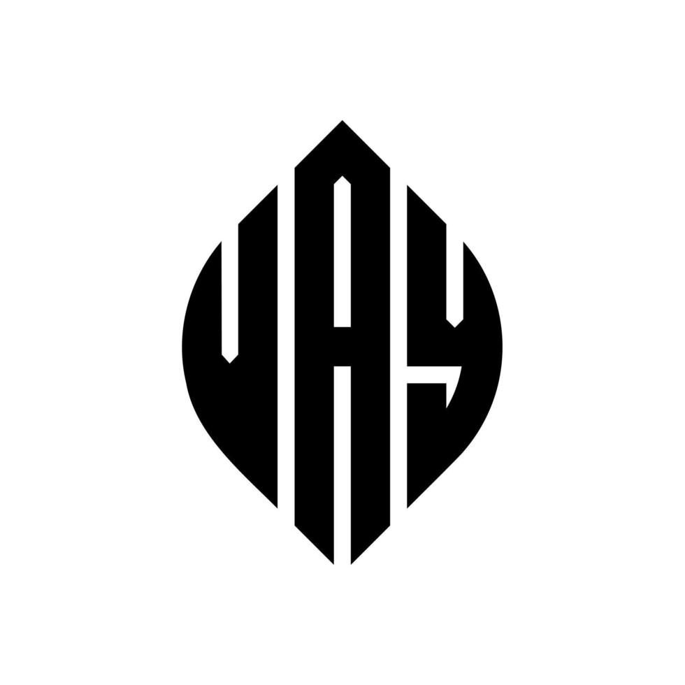 vay Kreisbuchstabe-Logo-Design mit Kreis- und Ellipsenform. vay ellipsenbuchstaben mit typografischem stil. Die drei Initialen bilden ein Kreislogo. vay Kreisemblem abstrakter Monogramm-Buchstabenmarkierungsvektor. vektor