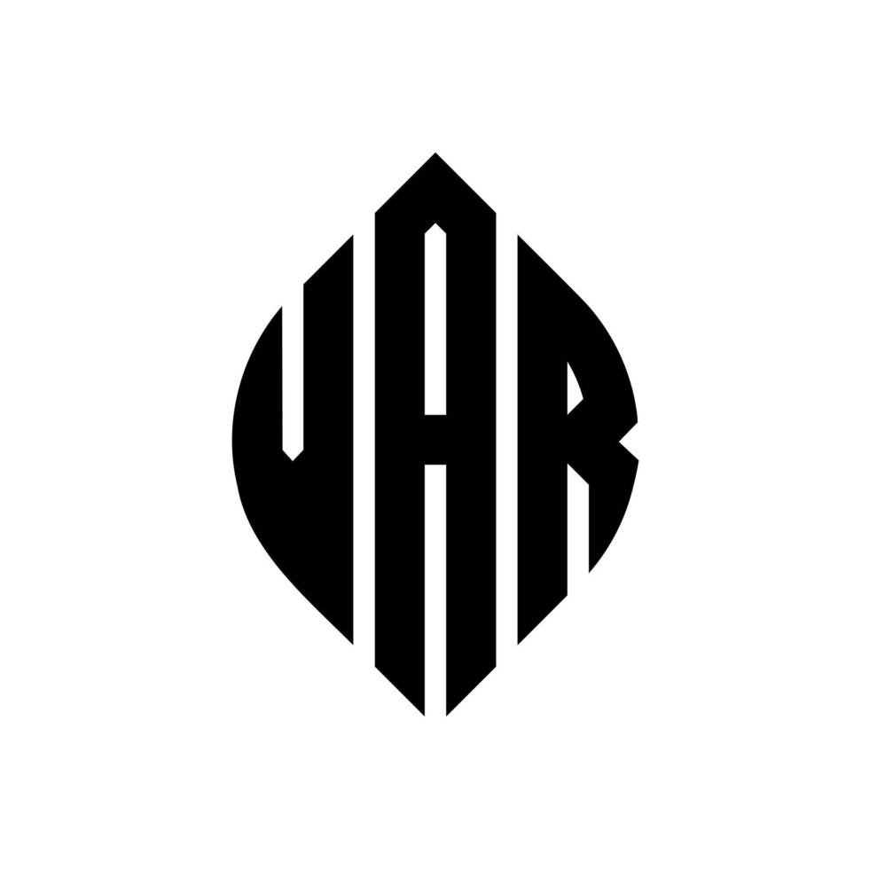 var cirkelbokstavslogotypdesign med cirkel- och ellipsform. var ellipsbokstäver med typografisk stil. de tre initialerna bildar en cirkellogotyp. var cirkel emblem abstrakt monogram bokstav märke vektor. vektor