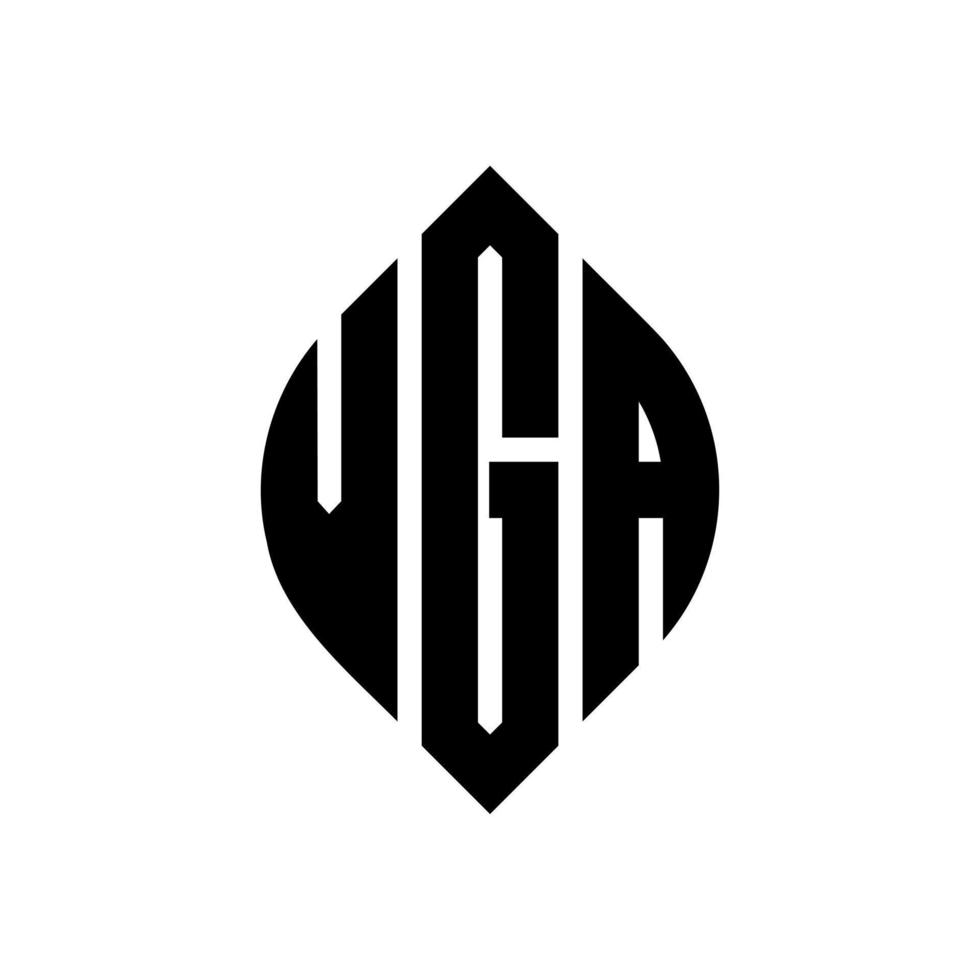 Vga-Kreisbuchstaben-Logo-Design mit Kreis- und Ellipsenform. vga-ellipsenbuchstaben mit typografischem stil. Die drei Initialen bilden ein Kreislogo. VGA-Kreis-Emblem abstrakter Monogramm-Buchstaben-Markierungsvektor. vektor