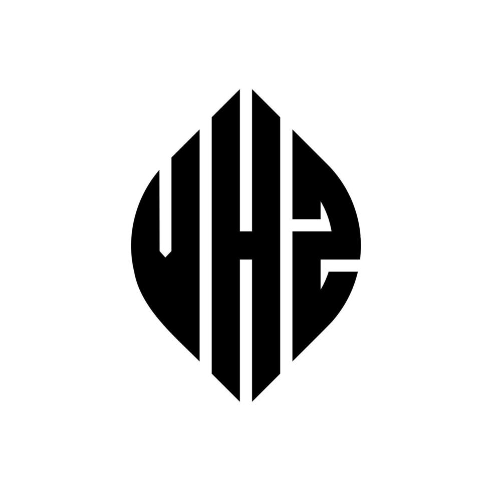 vhz-Kreisbuchstaben-Logo-Design mit Kreis- und Ellipsenform. Vhz-Ellipsenbuchstaben mit typografischem Stil. Die drei Initialen bilden ein Kreislogo. Vhz-Kreis-Emblem abstrakter Monogramm-Buchstaben-Markierungsvektor. vektor