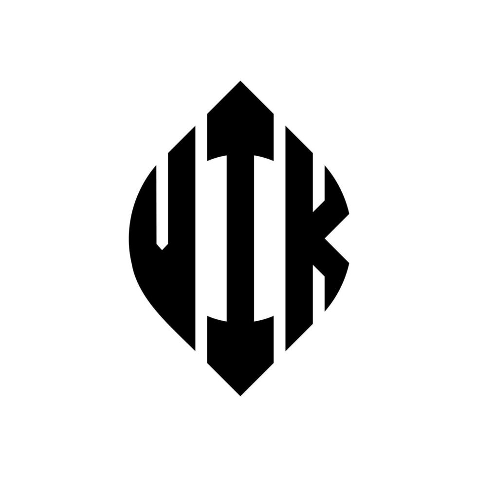 Vik-Kreis-Buchstaben-Logo-Design mit Kreis- und Ellipsenform. Vik-Ellipsenbuchstaben mit typografischem Stil. Die drei Initialen bilden ein Kreislogo. Vik-Kreis-Emblem abstrakter Monogramm-Buchstaben-Markierungsvektor. vektor
