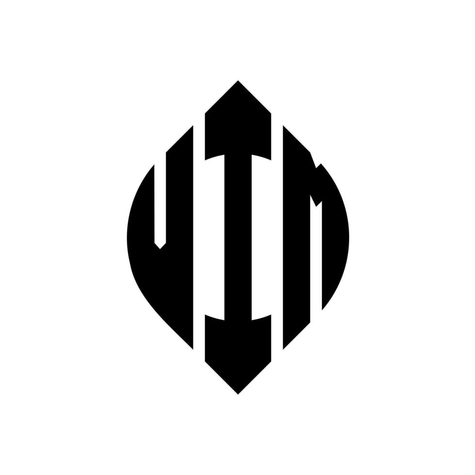 Vim Circle Letter Logo Design mit Kreis- und Ellipsenform. Vim Ellipsenbuchstaben mit typografischem Stil. Die drei Initialen bilden ein Kreislogo. Vim-Kreis-Emblem abstrakter Monogramm-Buchstaben-Markenvektor. vektor