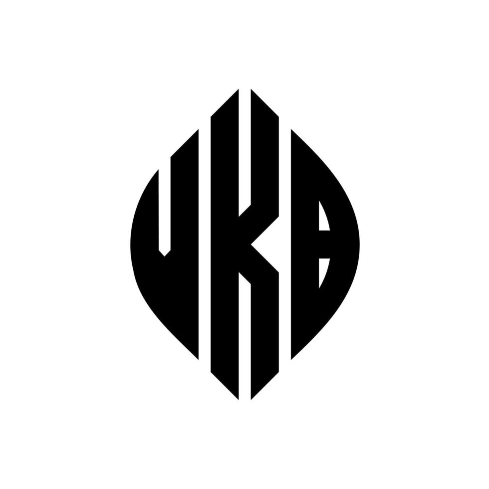 vkb-Kreisbuchstaben-Logo-Design mit Kreis- und Ellipsenform. vkb Ellipsenbuchstaben mit typografischem Stil. Die drei Initialen bilden ein Kreislogo. vkb-Kreis-Emblem abstrakter Monogramm-Buchstaben-Markierungsvektor. vektor