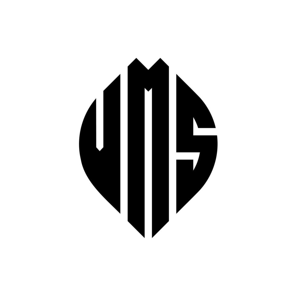 vms-Kreisbuchstaben-Logo-Design mit Kreis- und Ellipsenform. vms Ellipsenbuchstaben mit typografischem Stil. Die drei Initialen bilden ein Kreislogo. vms Kreisemblem abstrakter Monogramm-Buchstabenmarkierungsvektor. vektor