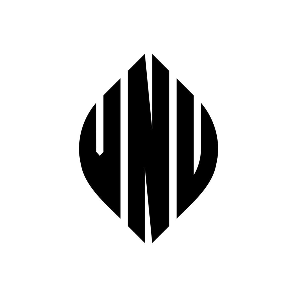vnu-Kreisbuchstaben-Logo-Design mit Kreis- und Ellipsenform. vnu Ellipsenbuchstaben mit typografischem Stil. Die drei Initialen bilden ein Kreislogo. vnu-Kreis-Emblem abstrakter Monogramm-Buchstaben-Markenvektor. vektor